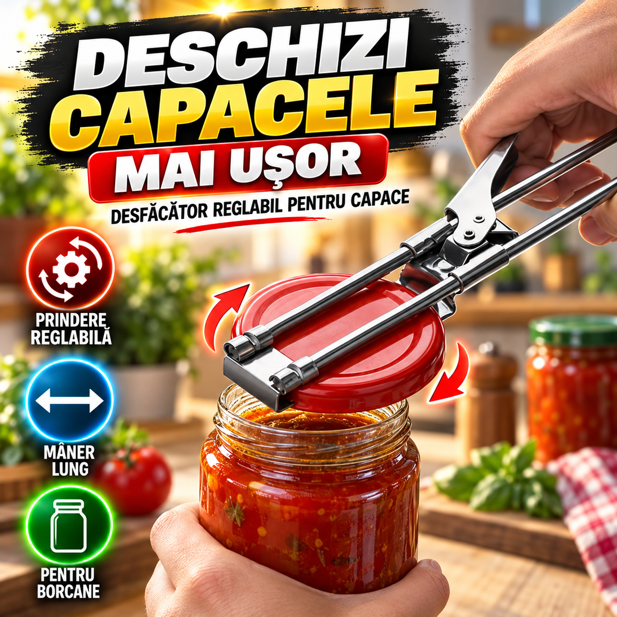 Deschizător Reglabil Pentru Borcane JarEase™