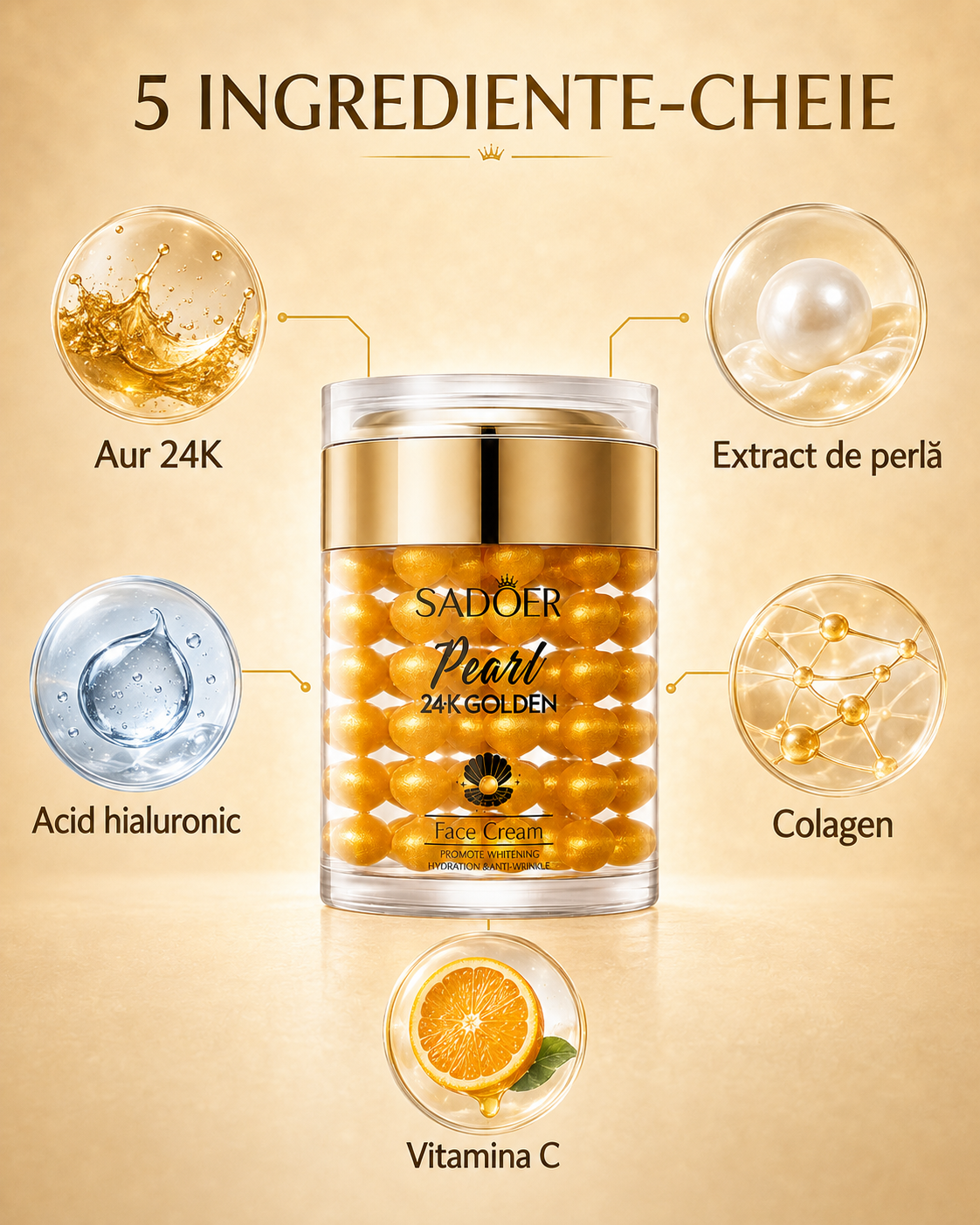 Cremă Facială 24K Gold Pearl