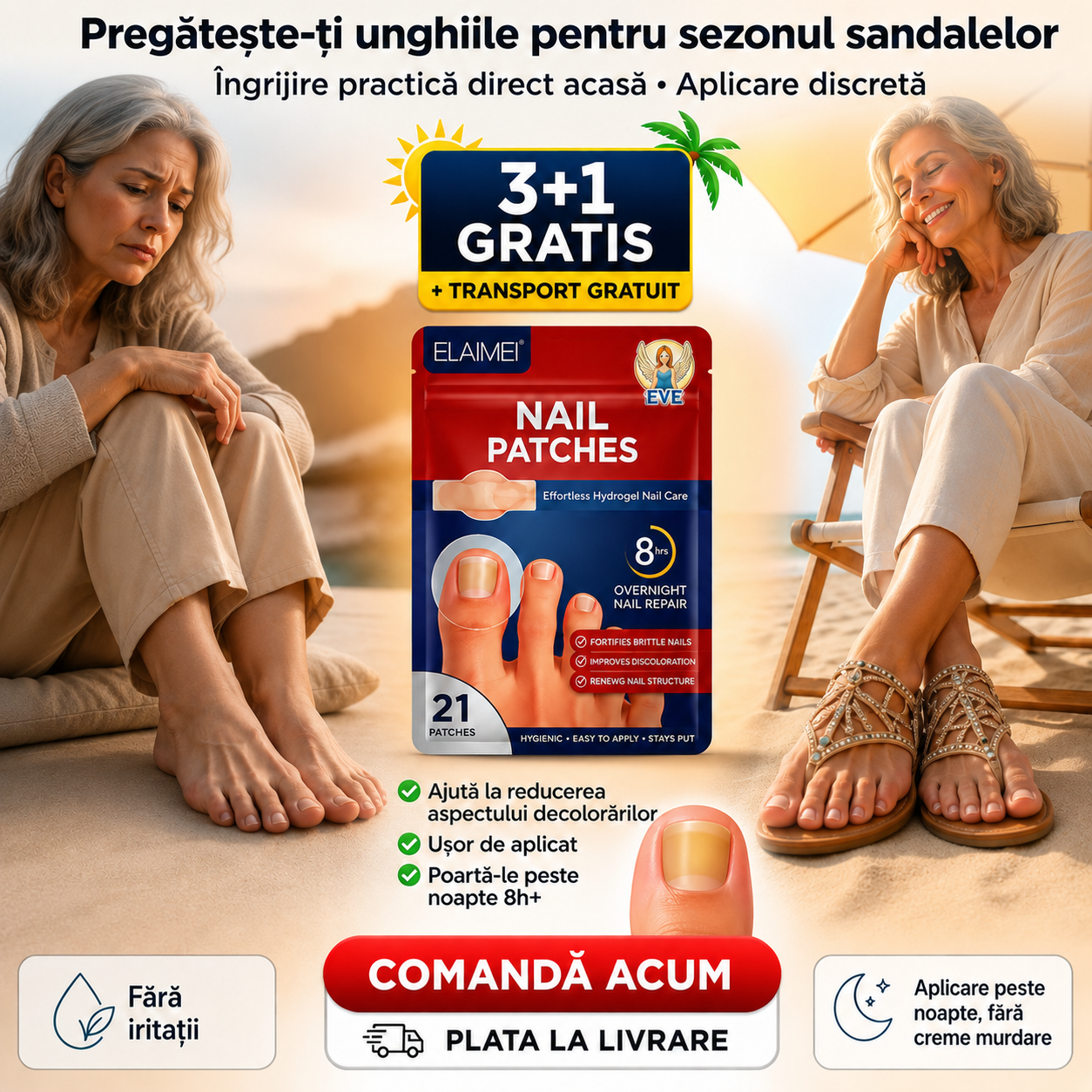 Plasturi medicinali pentru tratamentul unghiilor